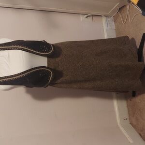 Lane Bryant Chocolate Vest Classic Brown Tweed Skirt